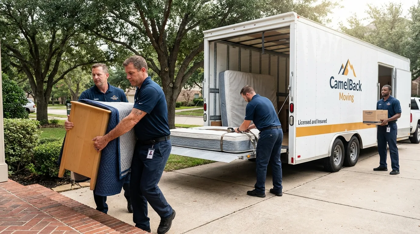 Crew loading residential truck for cross-state move from Willowbrook, IL