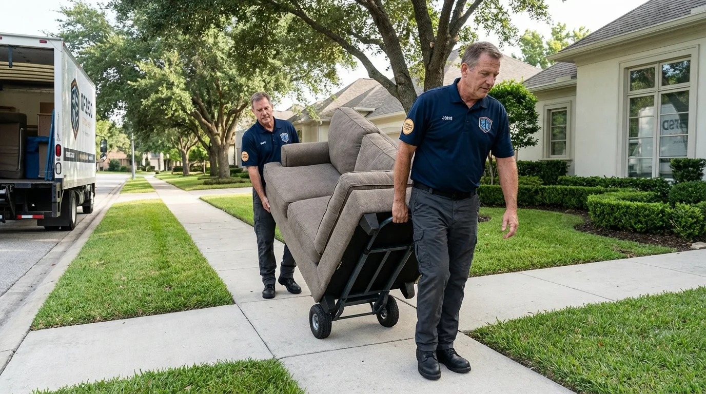 Local residential moving crew loading furniture in Willowbrook, IL