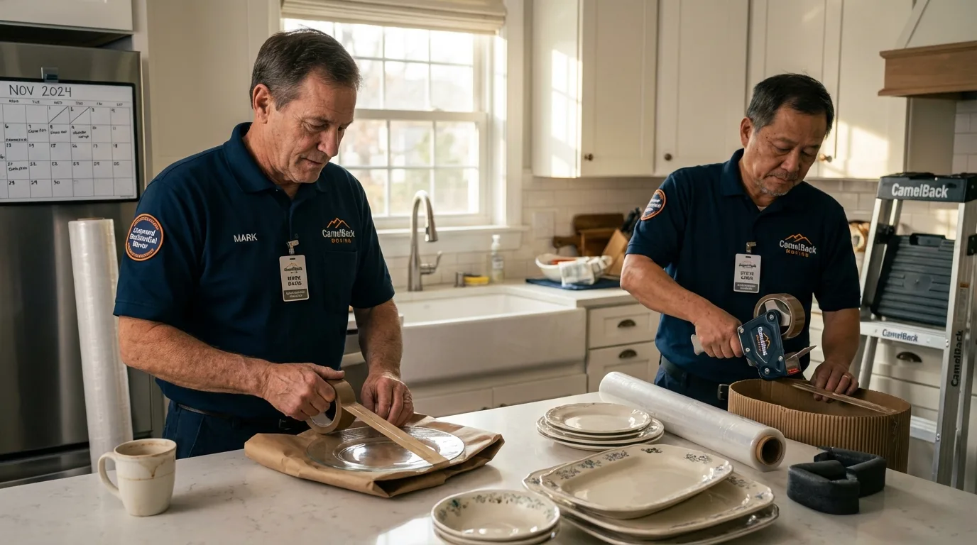 Professional crew packing kitchen dishware in Willowbrook, IL